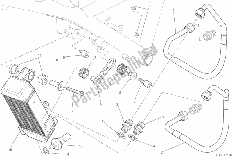 Tutte le parti per il Radiatore Dell'olio del Ducati Scrambler Icon Thailand USA 803 2016